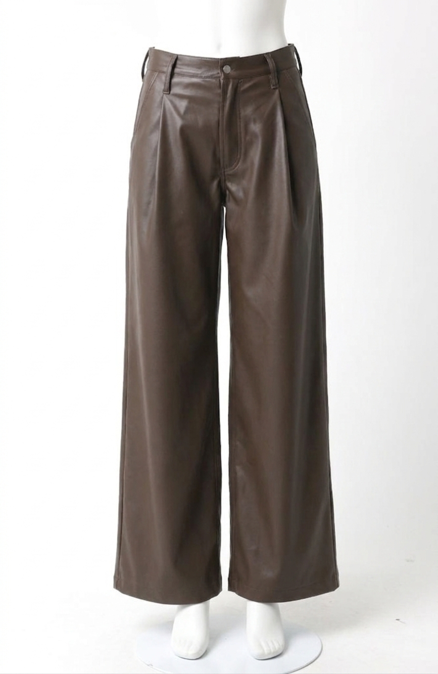 NEW OLIVACEOUS me espresso faux leather pant in coffee bean